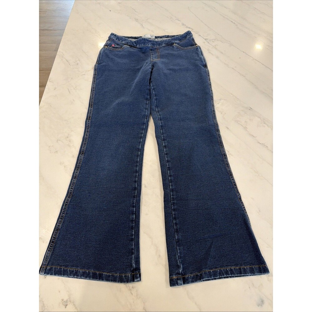 90s Y2K Retro Comfort Bootcut Pajama Jeans Blue Pull-On Stretch Jeans Small